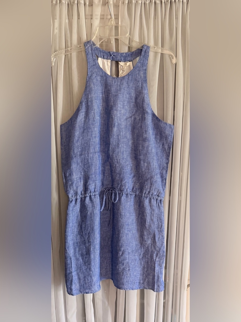 Joie Diega B Plaza Light Blue Sleeveless Linen Mini Dress Small New